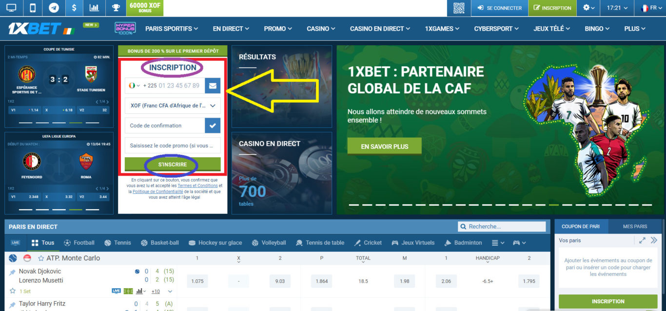 Présentation de 1xBet online